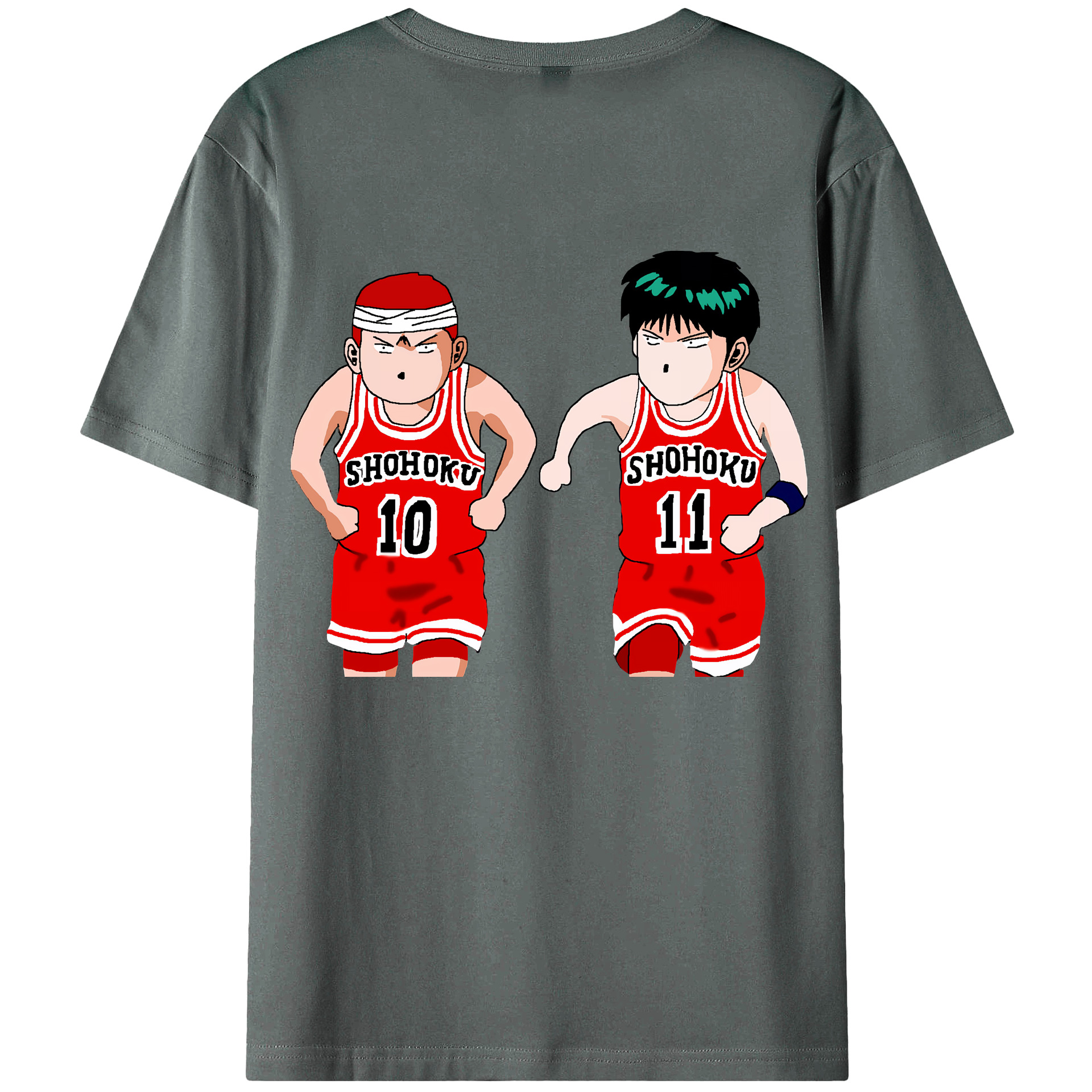 （画像用） SLAM DUNK／スラムダンク 綿100％ メンズ半袖Tシャツ（バックプリント） 通気性